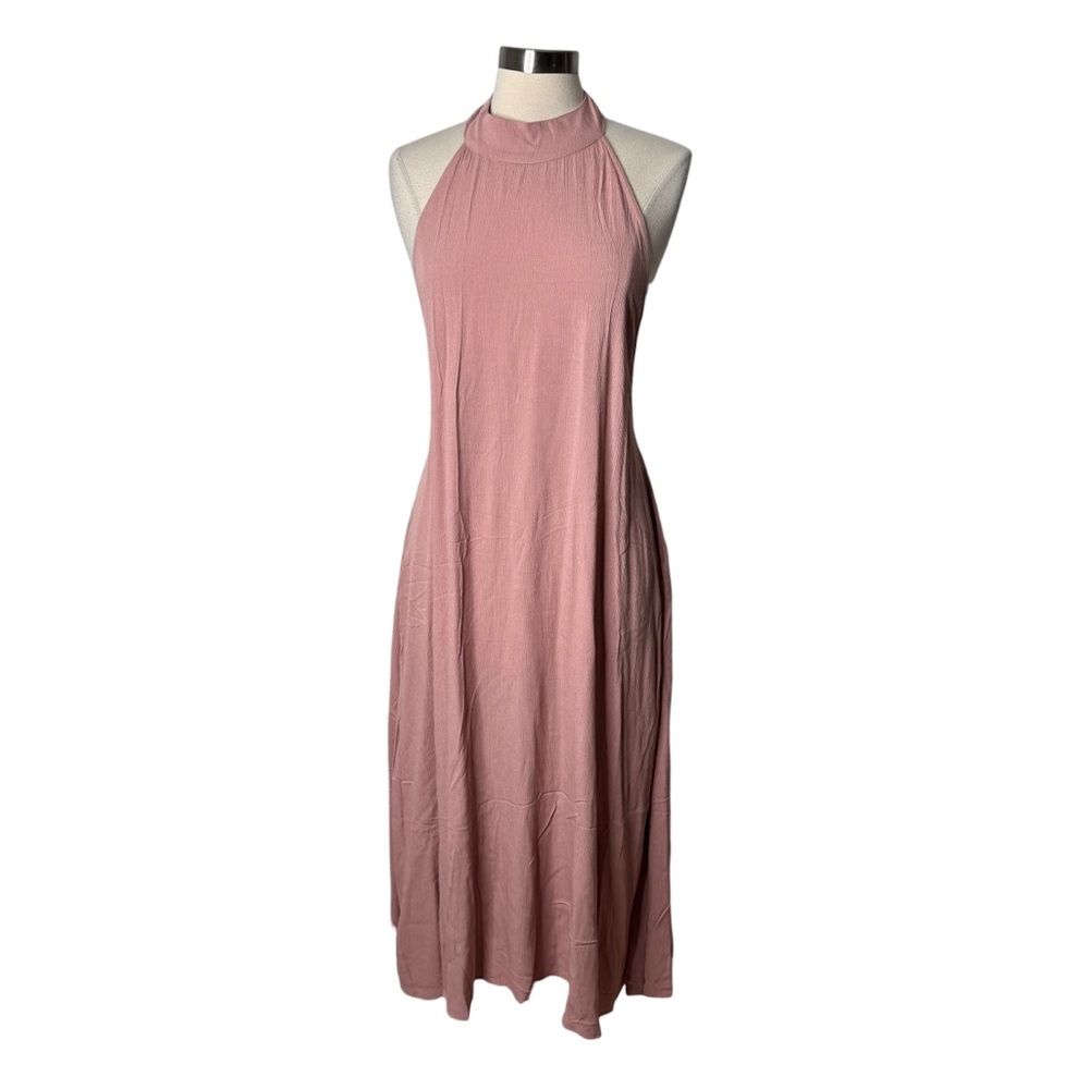Daughters of‎ Culture Pink Sleeveless Halter Mock Dress Womens One Size